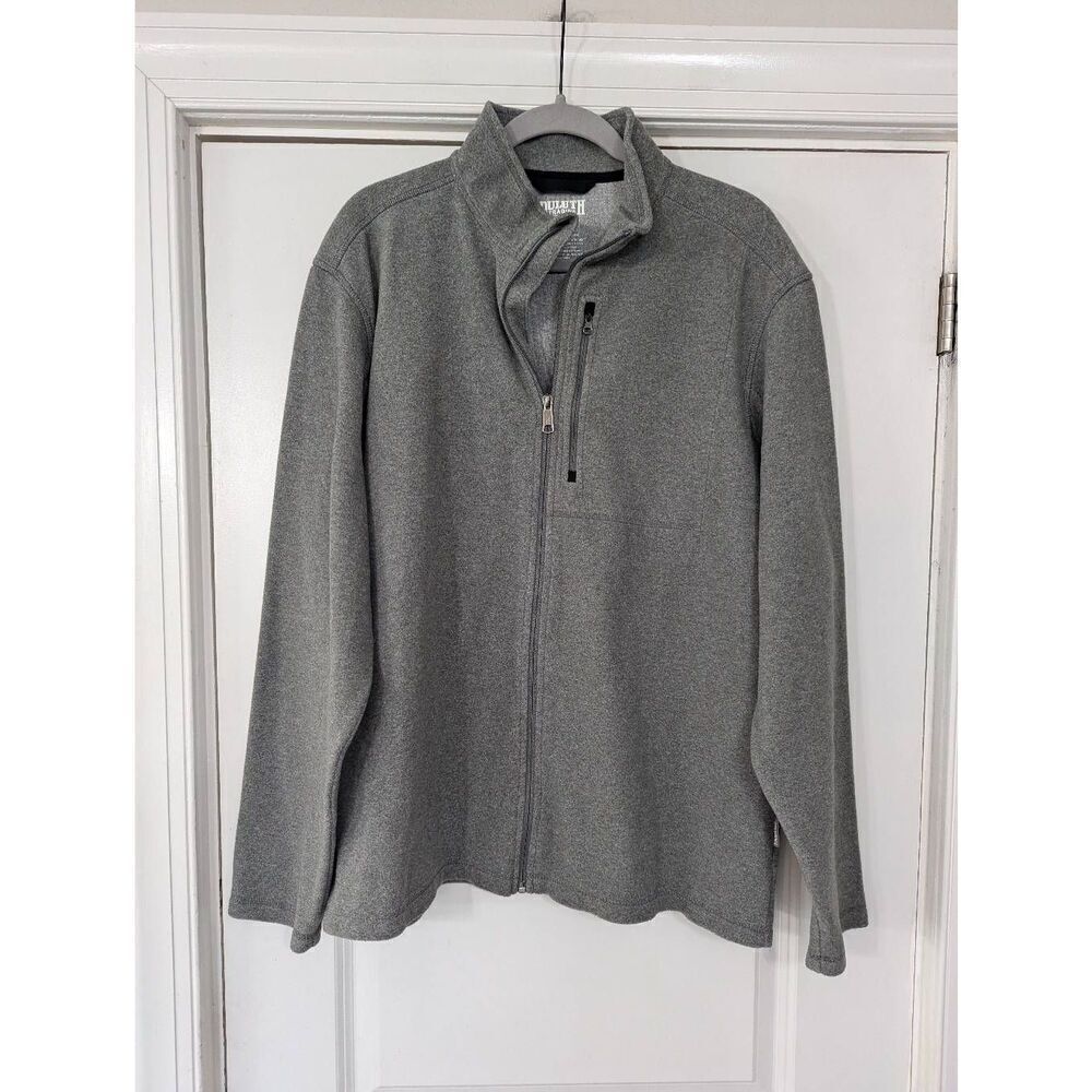 Duluth Trading Co. Fleece Jacket men's size Large gray full zip warm winter